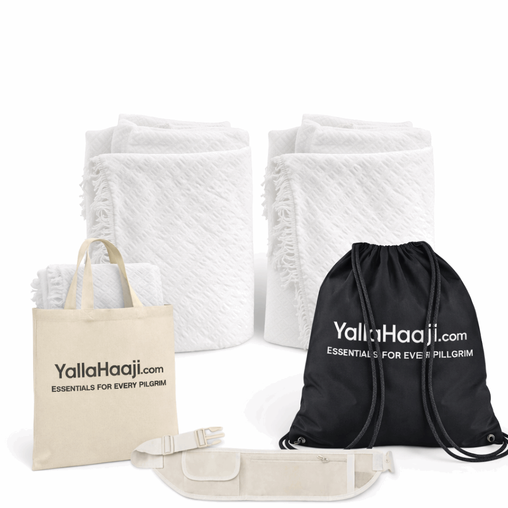 Male Double Umrah Bundle – 2x Ihram, Ihram Belt & Drawstring Bag